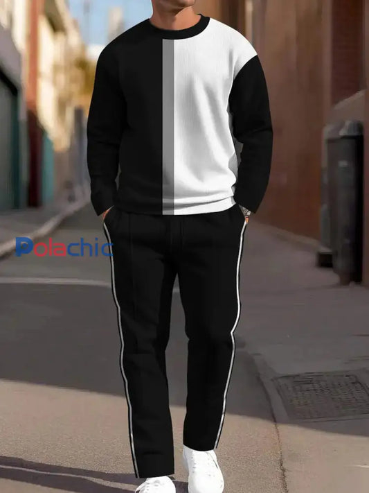 Ensemble de pantalons minimalistes décontractés pour hommes Multicolore / S