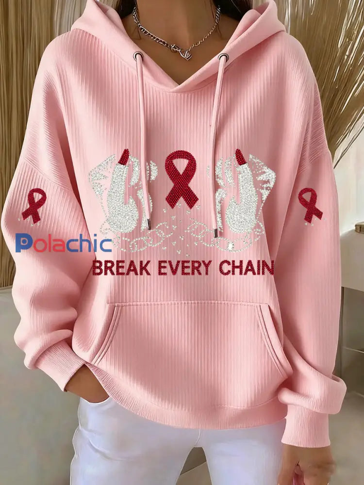 Femmes du cancer du sein Art Print Casual Memorial Hoodie A / S