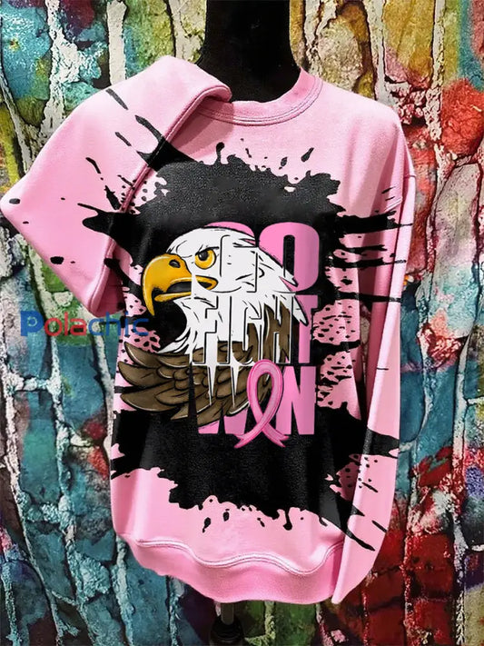 Femmes Mois de la sensibilisation au cancer du sein Fans de football Tie Dye Sweatshirt Rose / S