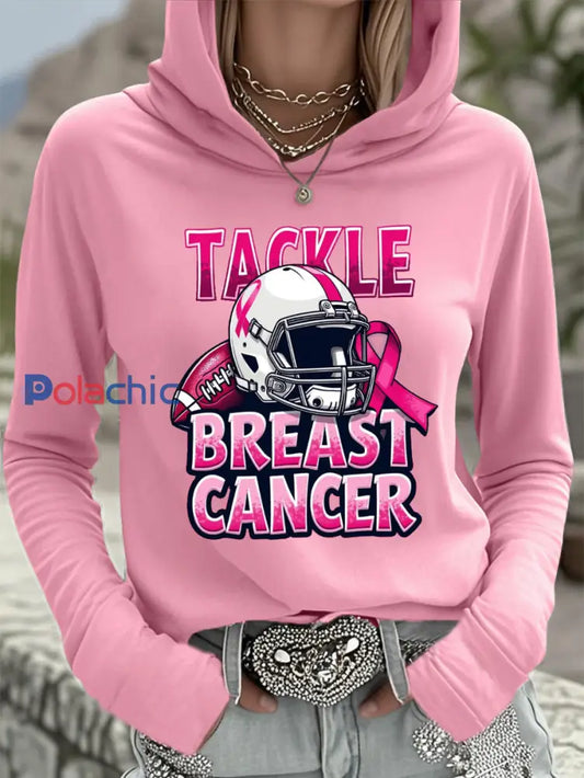 Haut à capuchon Tackle Breast Cancer Football Gameday Femme Rose / S