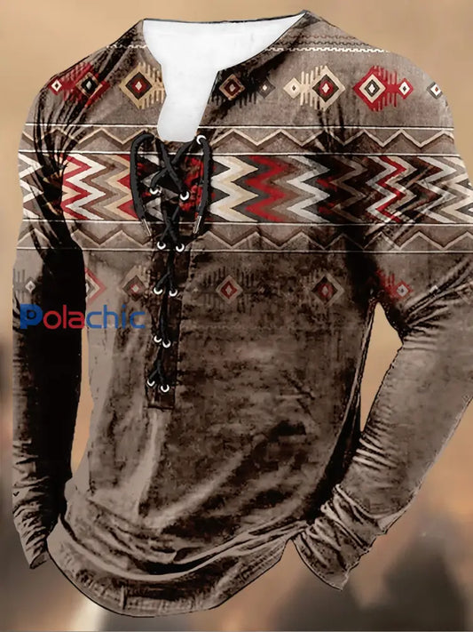 Haut décontracté à capuche à manches longues à imprimé rétro pour hommes Style 2 / S