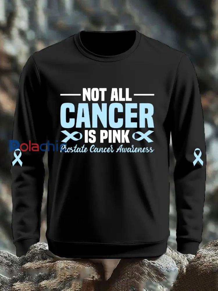 Haut décontracté à imprimé sensibilisation au cancer de la prostate pour hommes Noir / S