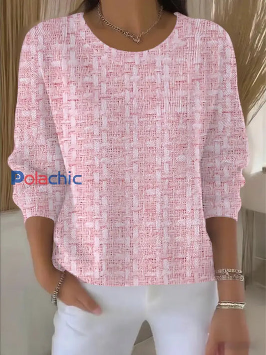 Haut Décontracté Rose Imprimé À Carreaux Pour Femme Rose / S