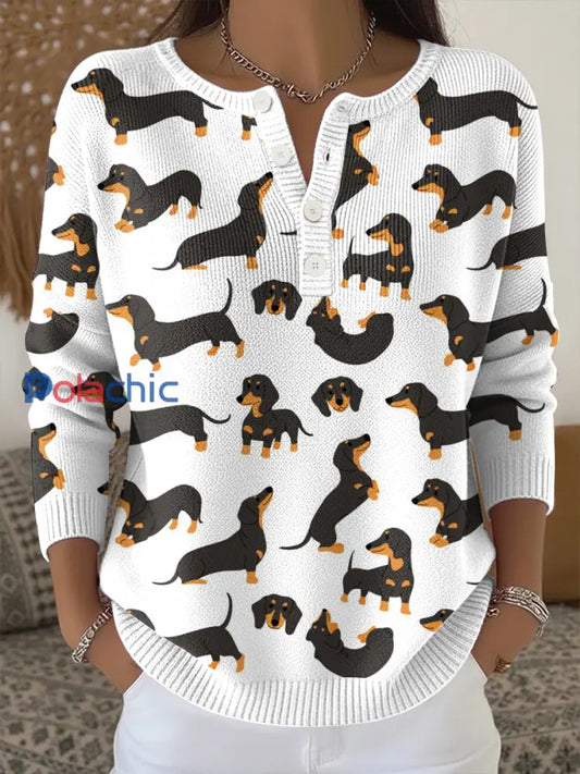 Haut en tricot imprimé animal Femme comme image / S