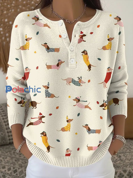 Haut en tricot imprimé animal Femme comme image / S