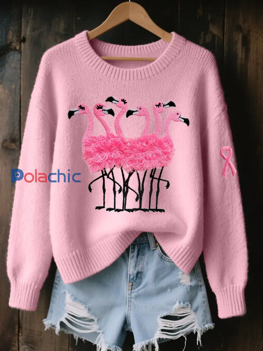 Haut Flamant Rose Femme Sensibilisation Au Cancer Du Sein Rose / S