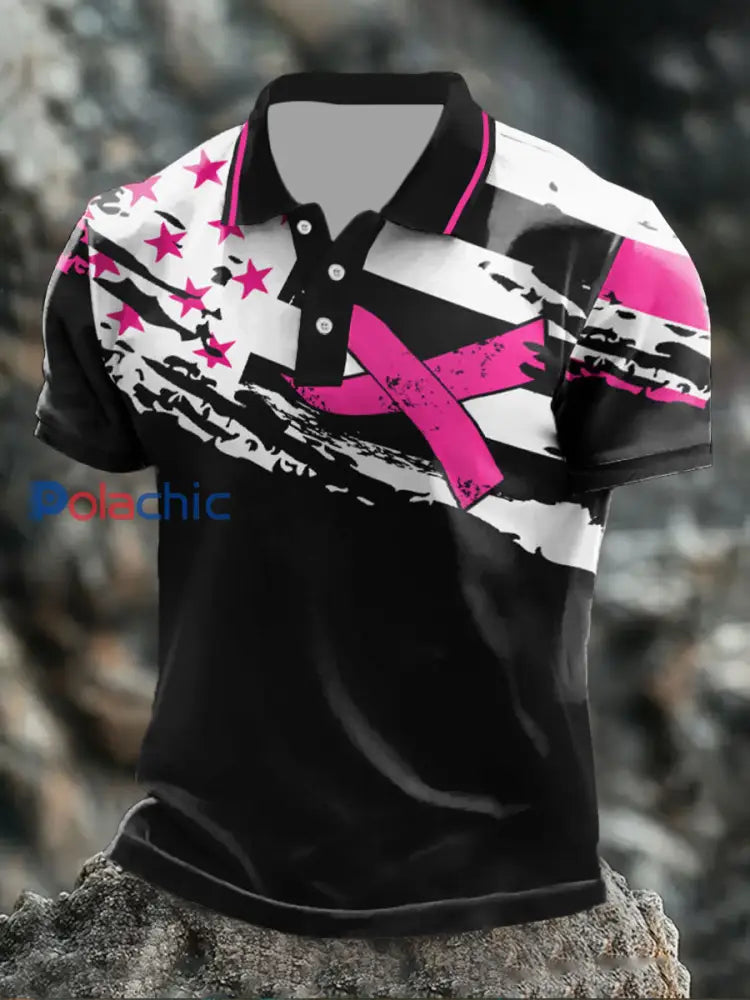 Hauts de drapeau du cancer du sein pour hommes comme image / S