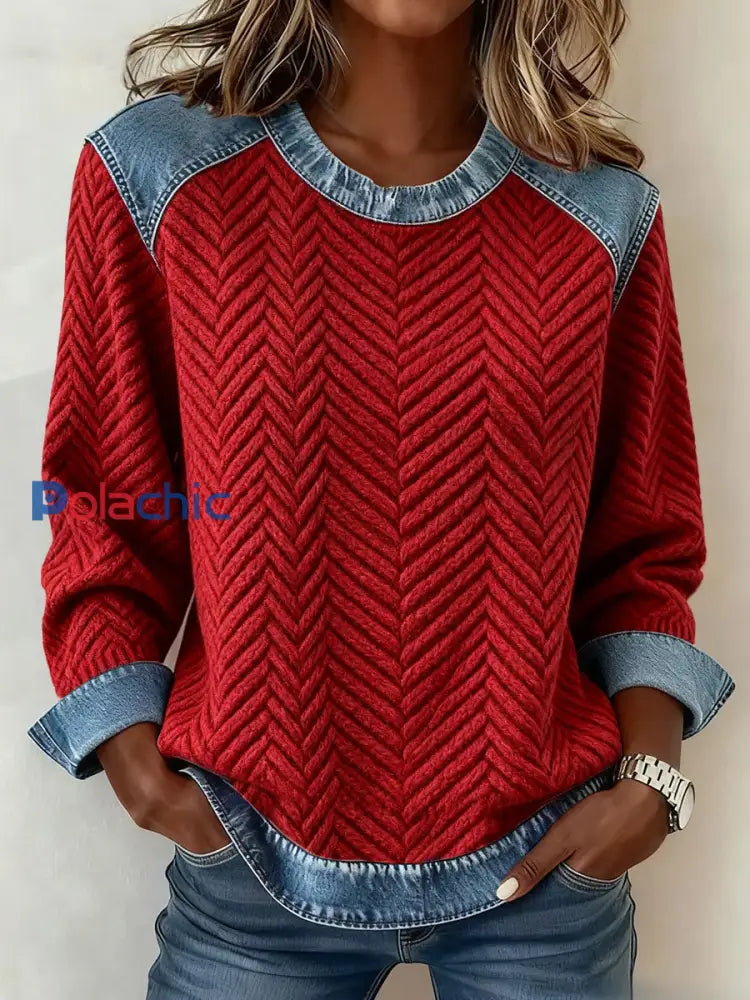 Hauts de Noël pour femmes Rouge / S