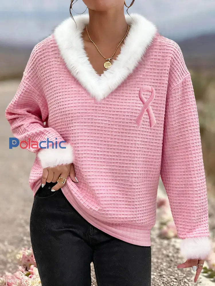 Hauts ruban roses de la conscience de cancer du sein des femmes Rose / S