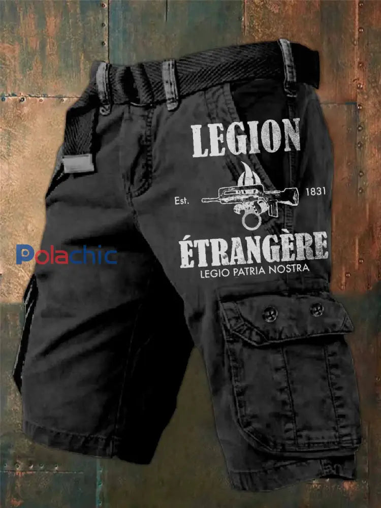 Homme Français Militaire Thème Cargo Shorts comme image / S