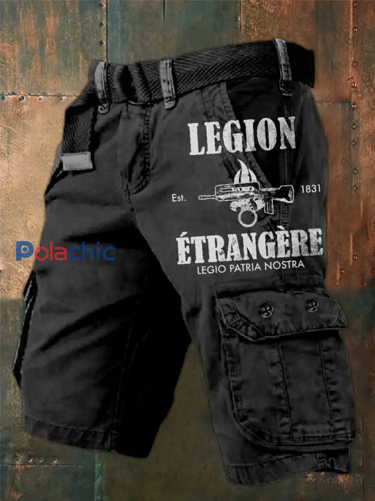 Homme Français Militaire Thème Cargo Shorts comme image / S