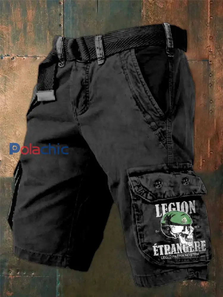 Homme Français Militaire Thème Cargo Shorts comme image / S