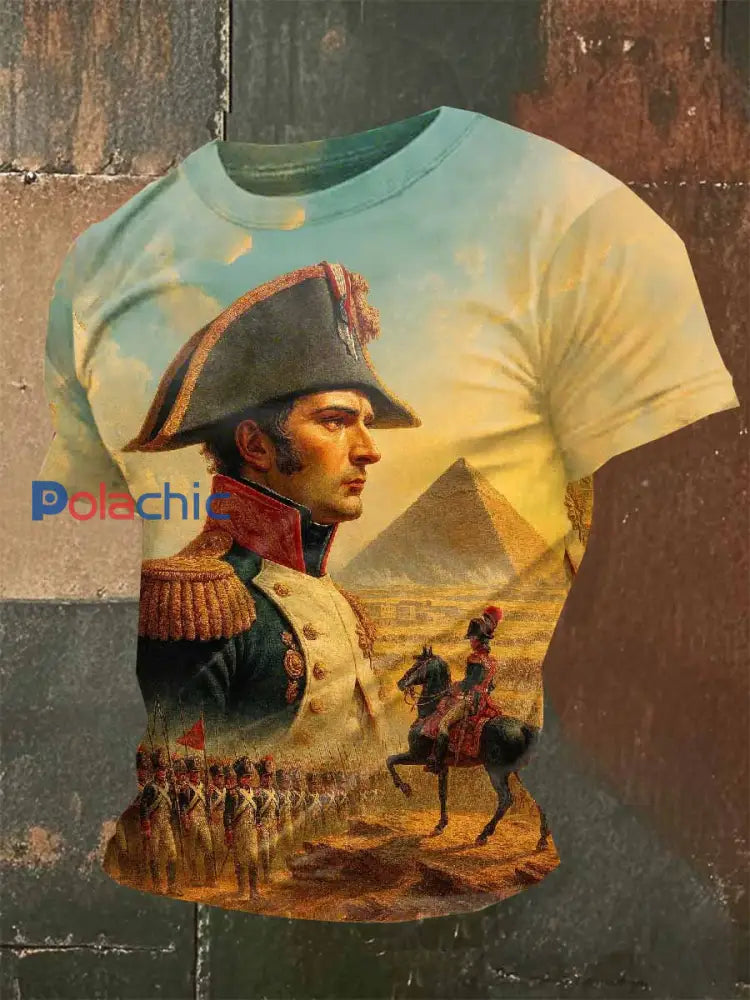 Homme Vintage French Napoleon T-Shirt Manches courtes comme image / M