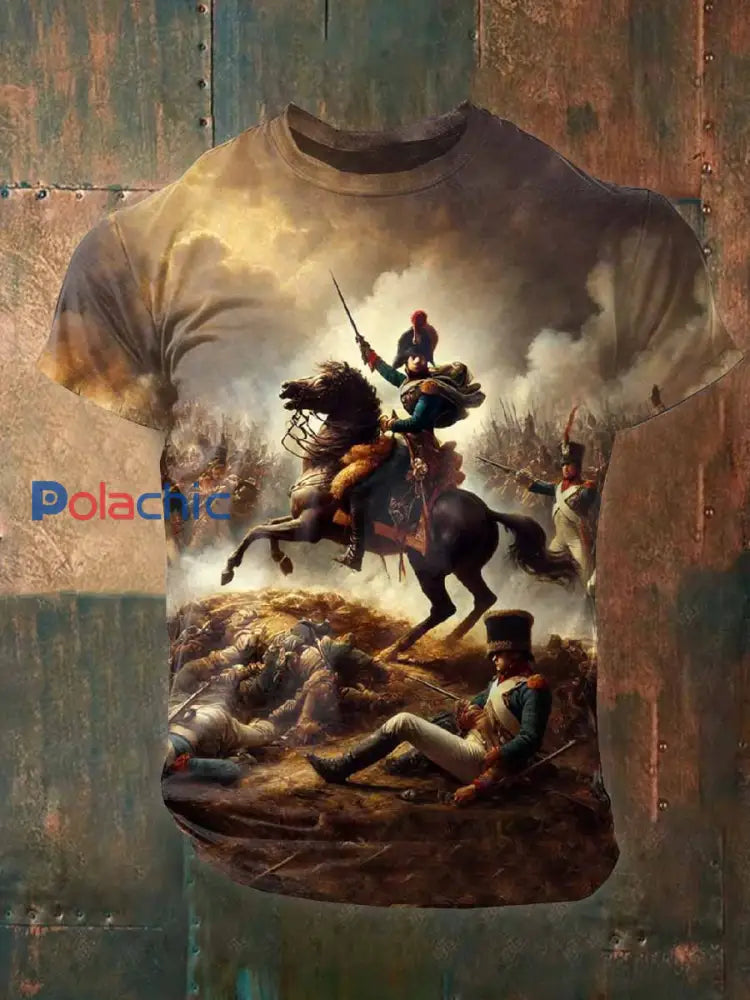 Homme Vintage French Napoleon T-Shirt Manches courtes comme image / M