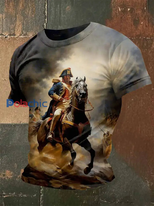 Homme Vintage French Napoleon T-Shirt Manches courtes comme image / M