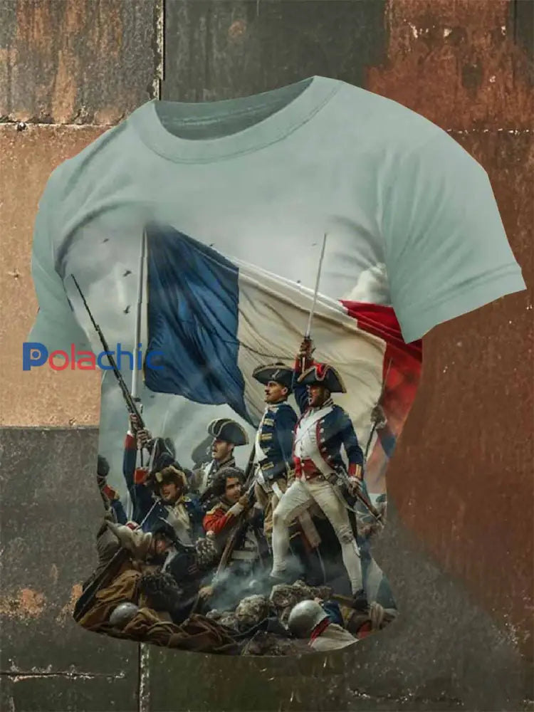 Homme Vintage Napoleon T shirt décontracté comme image / S