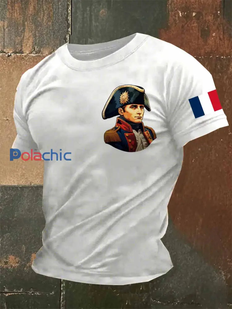 Homme Vintage Napoleon T shirt décontracté comme image / S