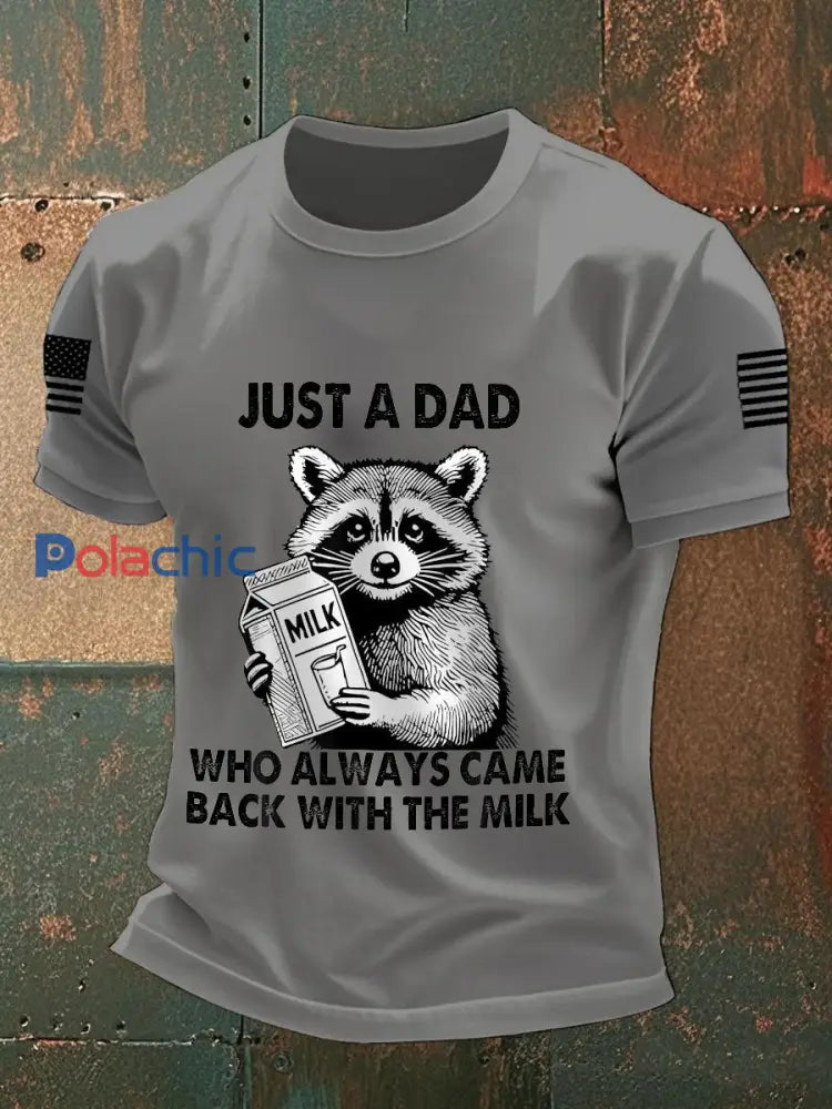 Hommes Juste un papa qui est toujours revenu avec le lait T-shirts gris clair / S