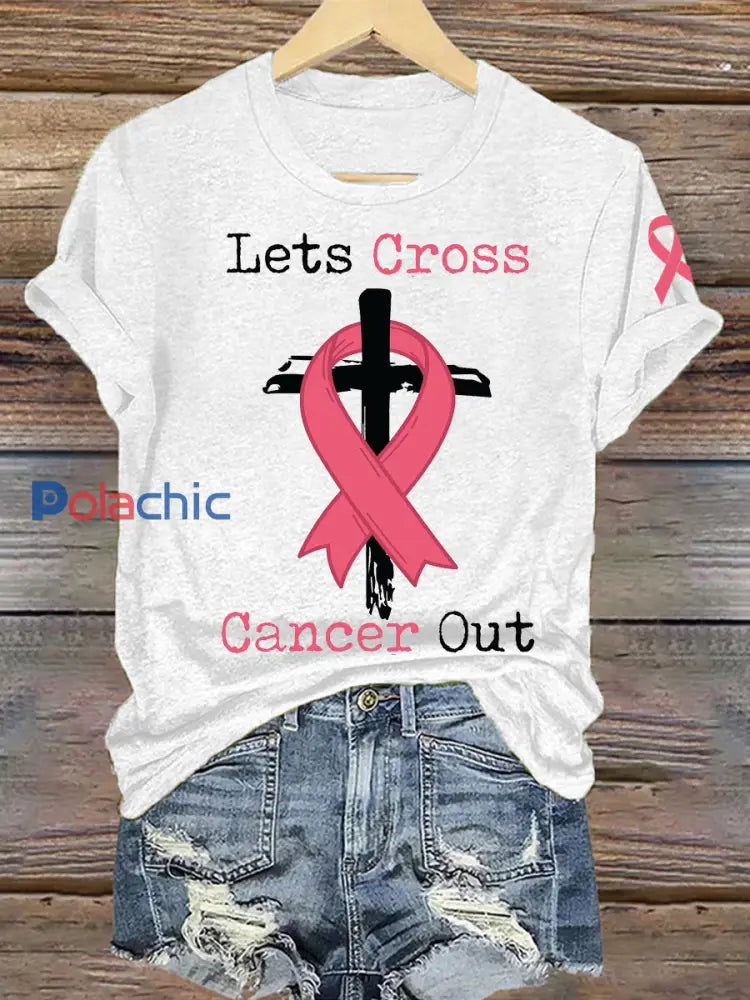 La sensibilisation du cancer du sein des femmes permet de traverser le cancer T-shirt Blanc / S