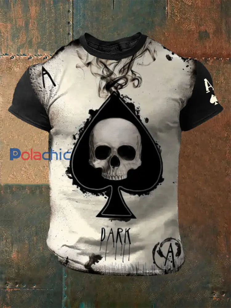 Le squelette des hommes a un as de pique T-shirts comme image / S