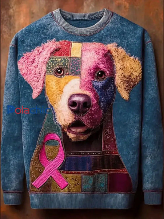Les femmes du cancer du sein chien Art Print Casual Sweatshirt comme image / S