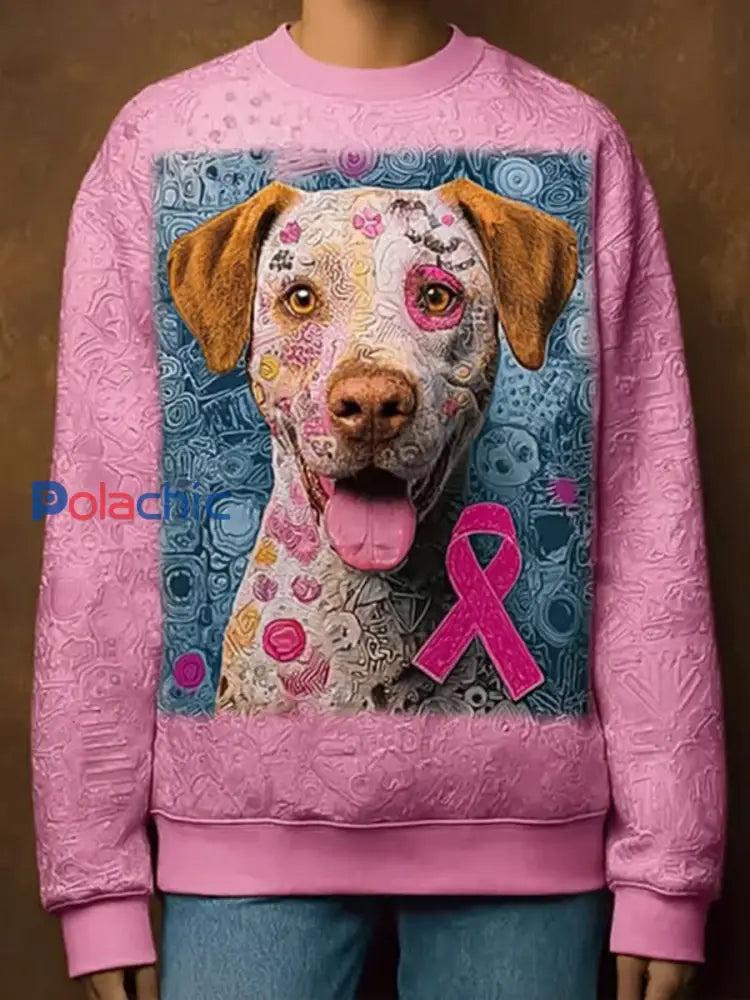 Les femmes du cancer du sein chien Art Print Casual Sweatshirt comme image / S