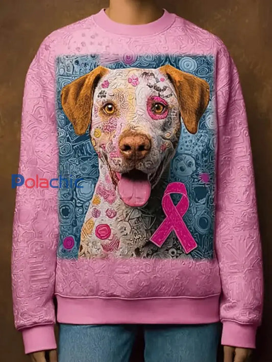 Les femmes du cancer du sein chien Art Print Casual Sweatshirt comme image / S