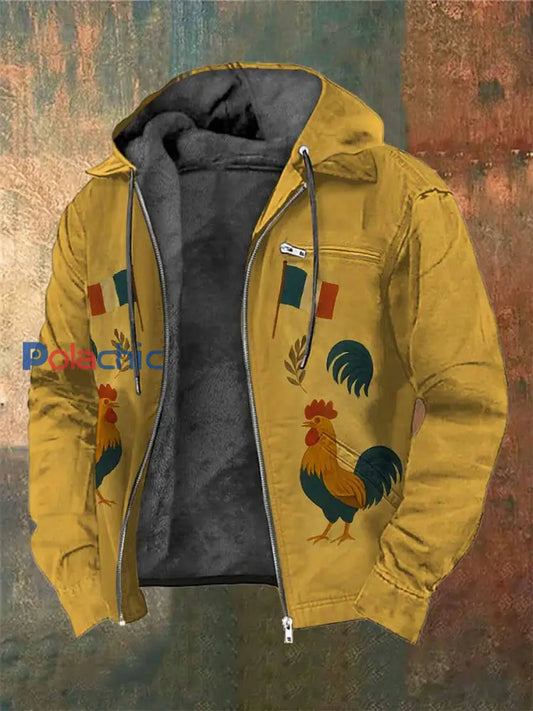 Manteau À Capuche Vintage Coq Français Imprimé comme image / S