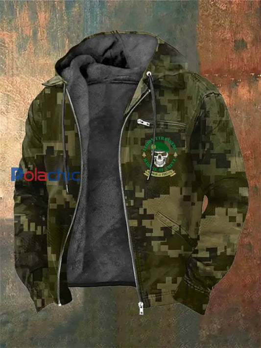 Manteau Vintage Régiment Étranger Français Imprimé À Capuche comme image / S