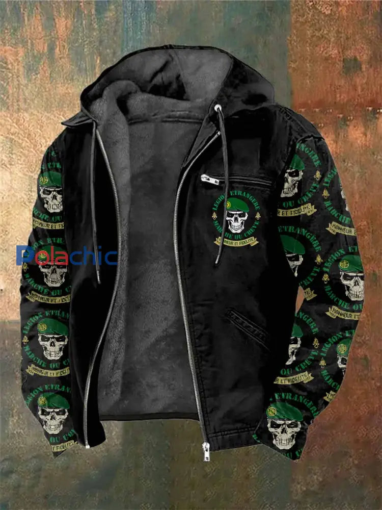 Manteau Vintage Régiment Étranger Français Imprimé À Capuche comme image / S