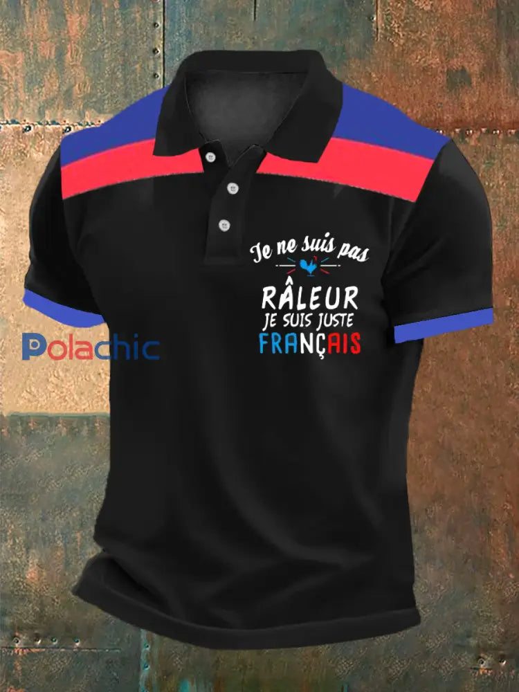 Men’s Je ne suis pas râleur Français. Région humour coq’ Chemise Noir / S