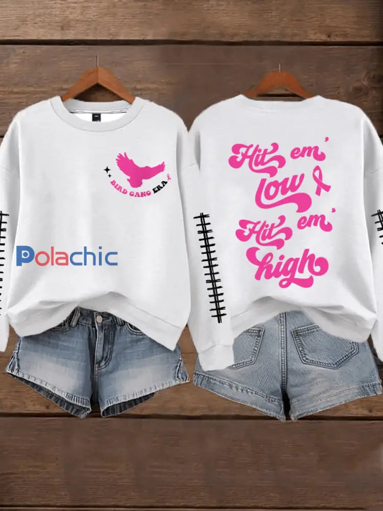 Mois de la sensibilisation au cancer du sein des femmes Football Fans Sweatshirt blanc / S