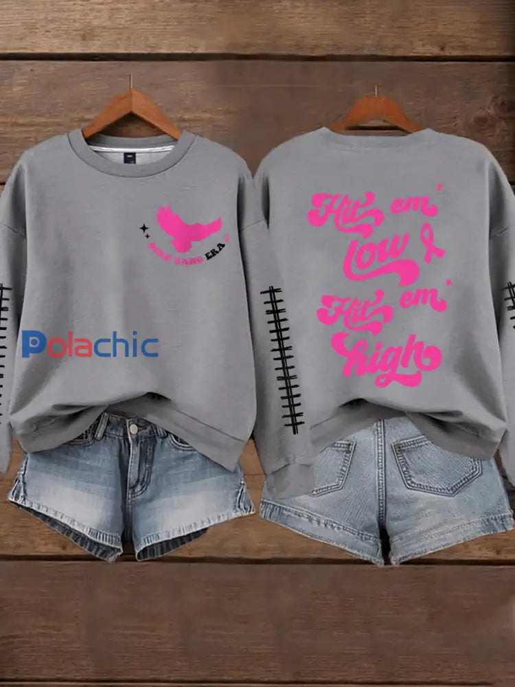 Mois de la sensibilisation au cancer du sein des femmes Football Fans Sweatshirt gris clair / S