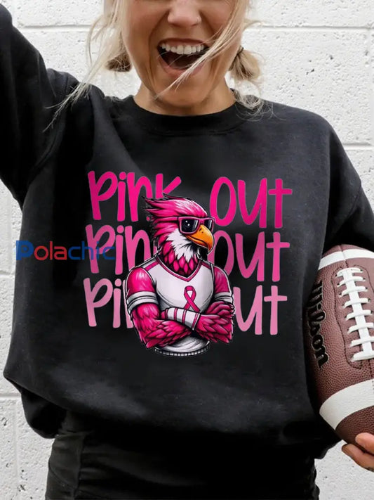 Mois de la sensibilisation au cancer du sein des femmes Football Fans Sweatshirt Noir / S