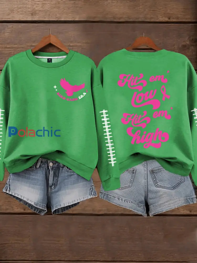 Mois de la sensibilisation au cancer du sein des femmes Football Fans Sweatshirt vert clair / S