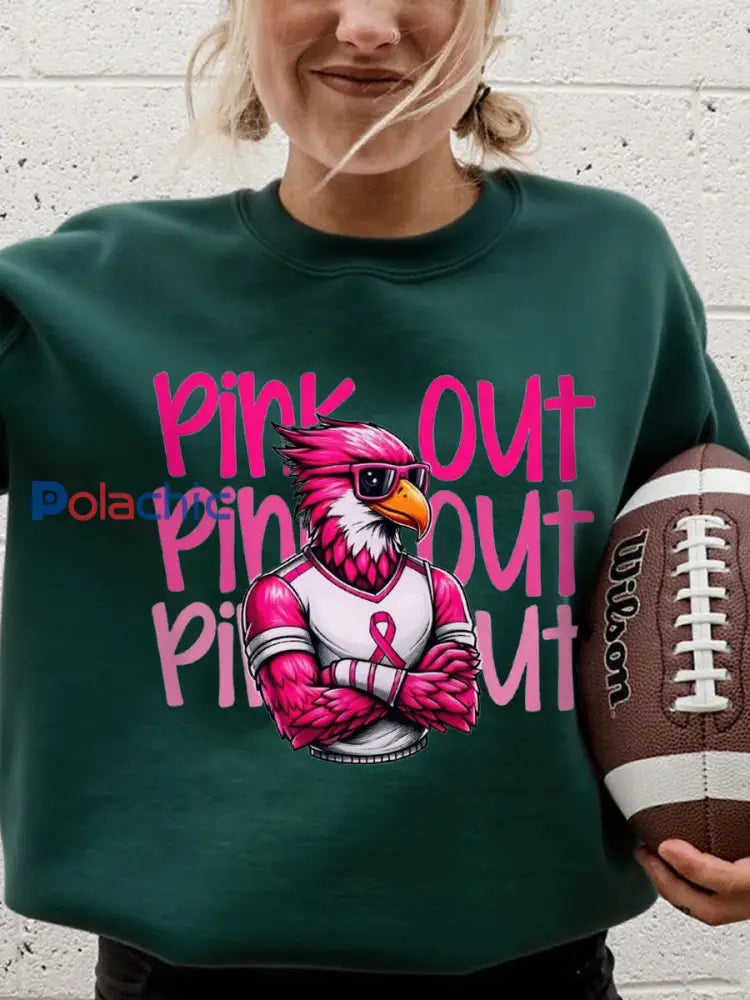 Mois de la sensibilisation au cancer du sein des femmes Football Fans Sweatshirt Vert foncé / S