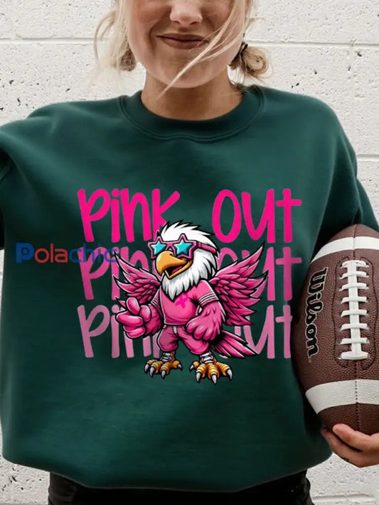 Mois de la sensibilisation au cancer du sein des femmes Football Fans Sweatshirt vert foncé / S