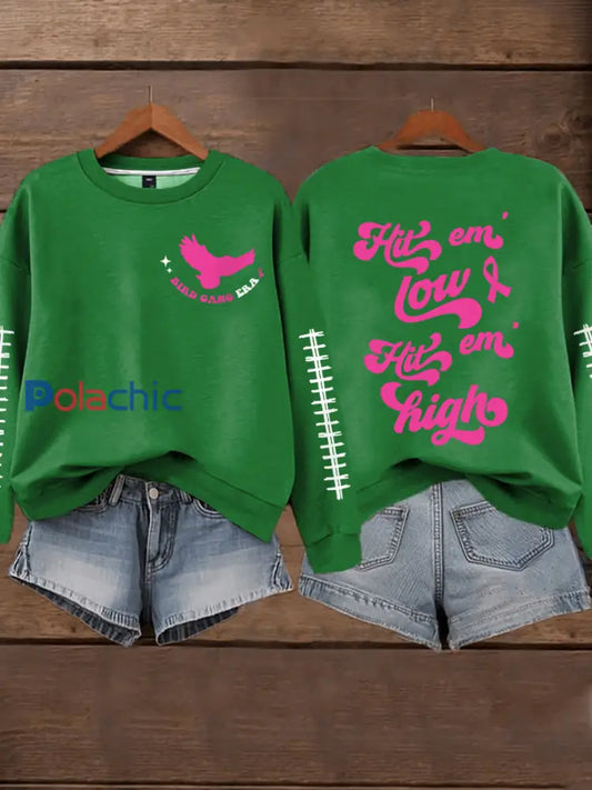 Mois de la sensibilisation au cancer du sein des femmes Football Fans Sweatshirt vert / S