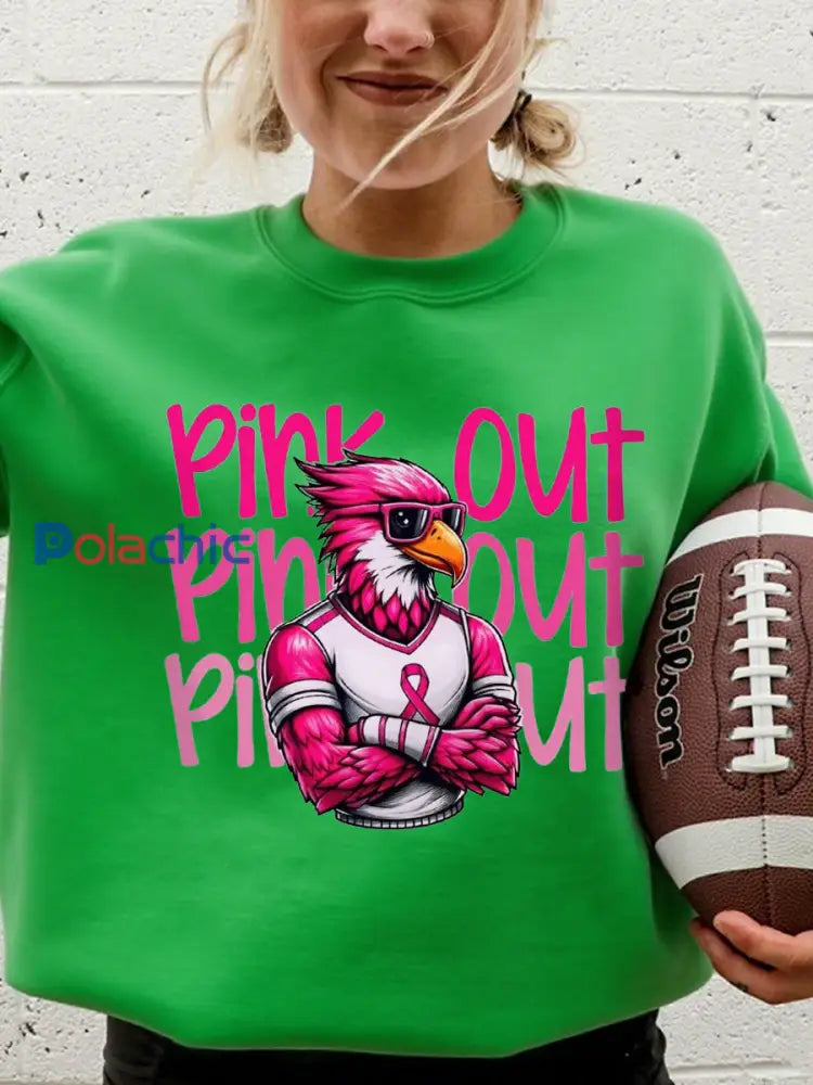 Mois de la sensibilisation au cancer du sein des femmes Football Fans Sweatshirt Vert / S