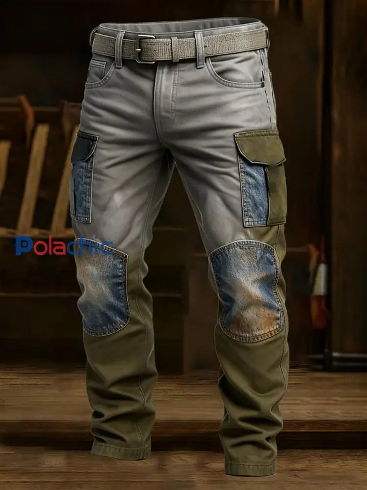 Pantalon de travail décontracté de style d’affaires rétro pour hommes A / S