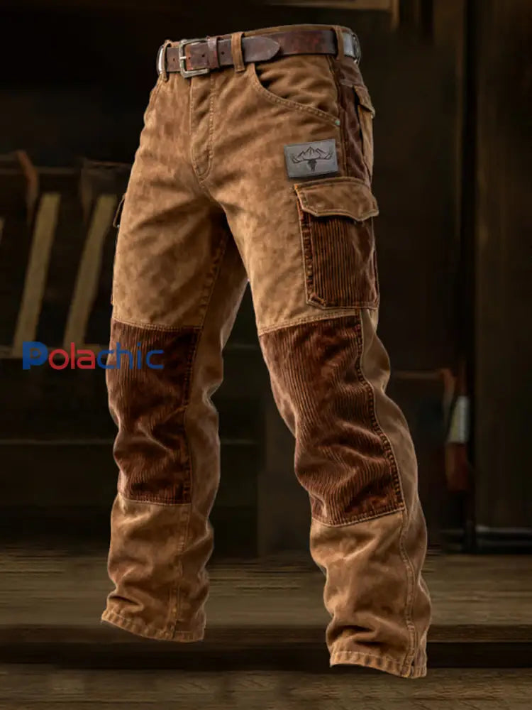 Pantalon de travail décontracté de style d’affaires rétro pour hommes A / S