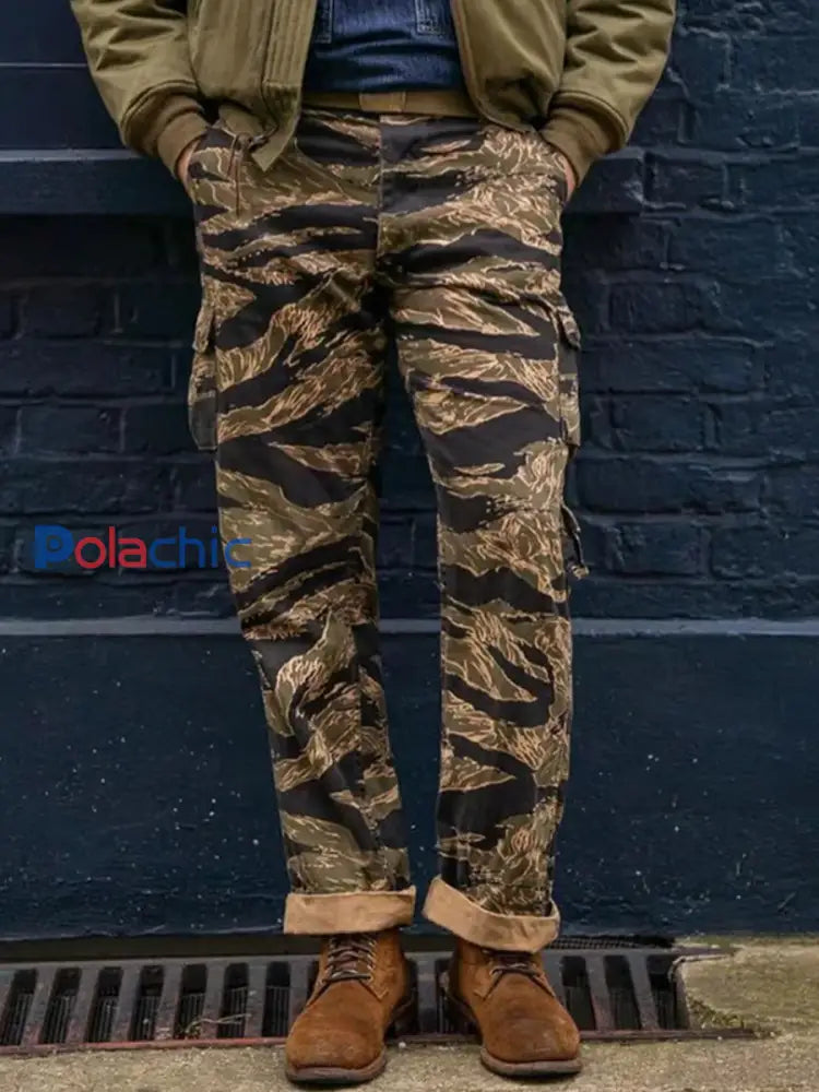 Pantalon de travail décontracté de style d’affaires rétro pour hommes A / S