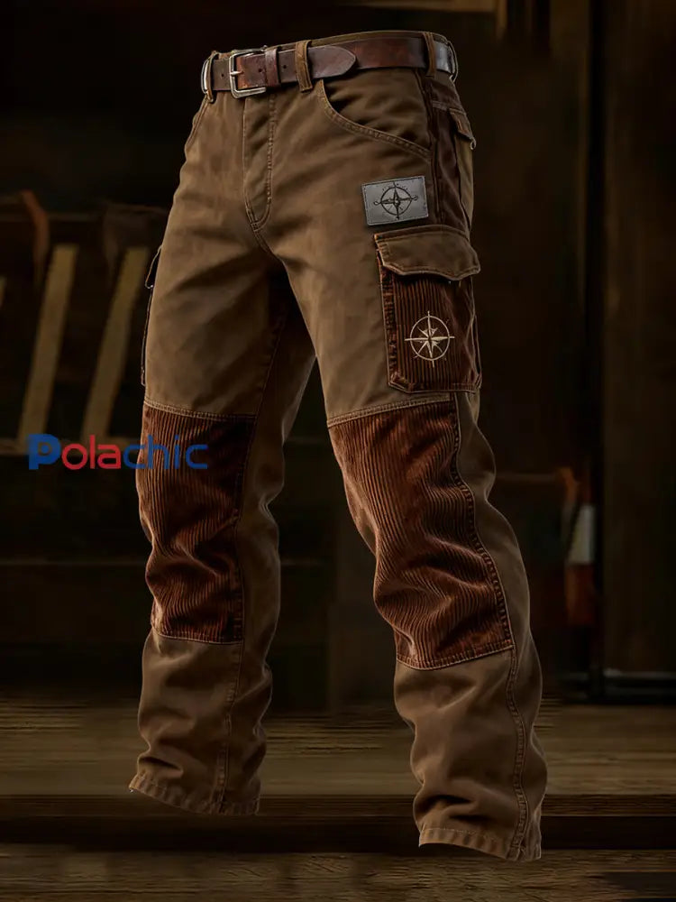 Pantalon de travail décontracté de style d’affaires rétro pour hommes A / S