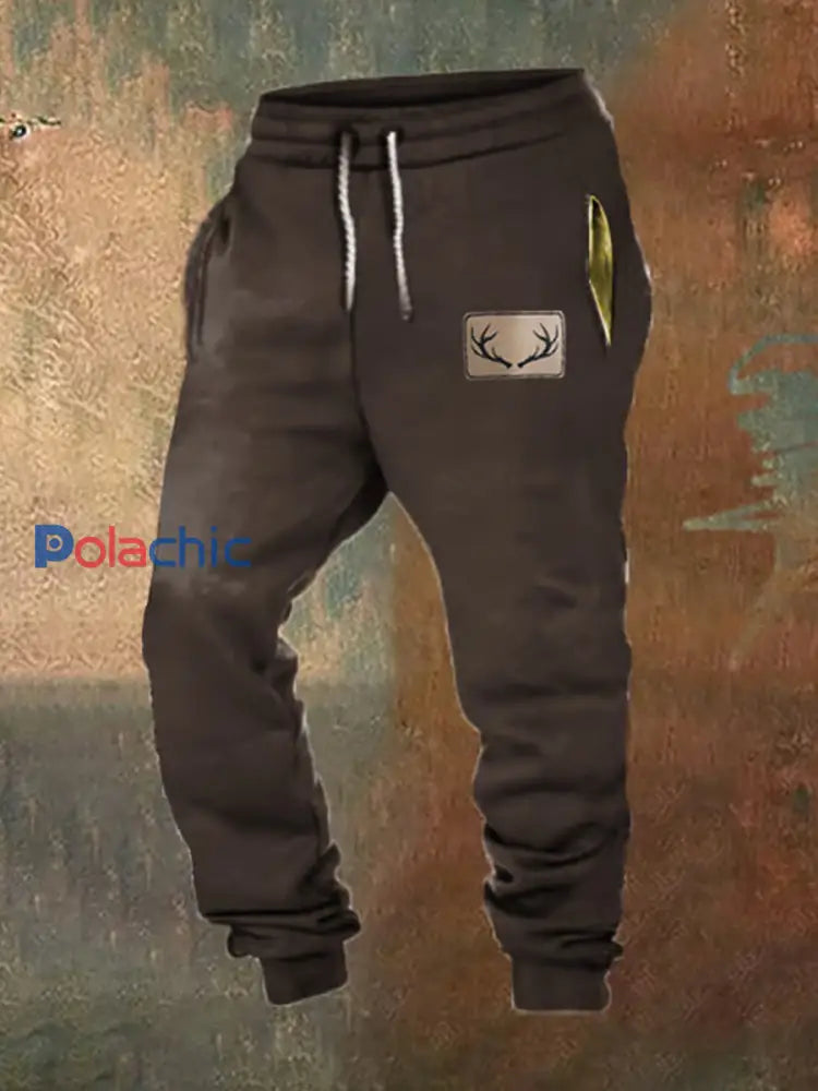 Pantalon décontracté lâche à imprimé western pour hommes B / S