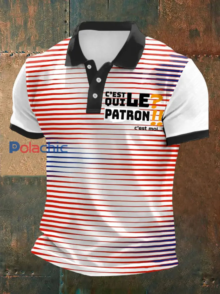Polo à manches courtes C’EST QUI LE PATRON Print pour homme comme image / S