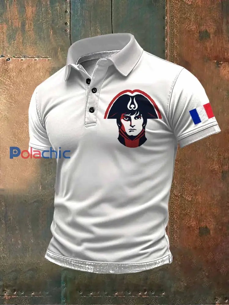 Polo À Manches Courtes Imprimé Napoléon Pour Homme comme image / S