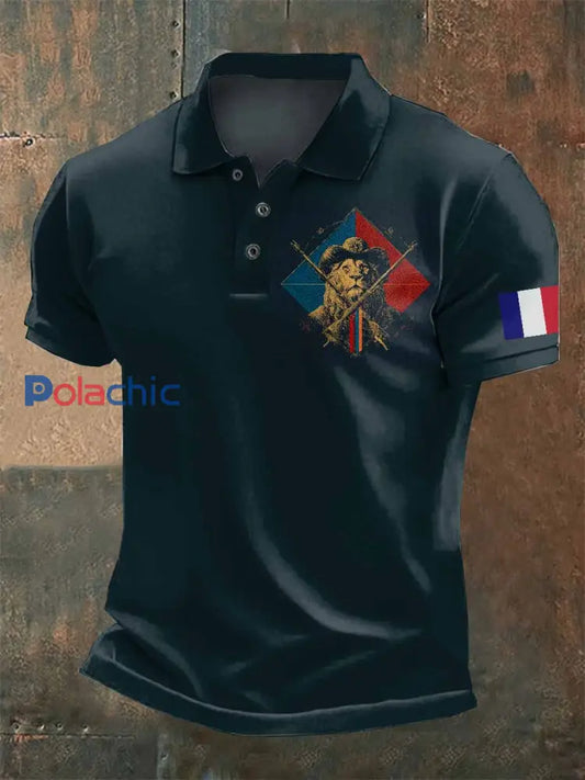 Polo Casual Imprimé Avec Motif Vintage comme image / S