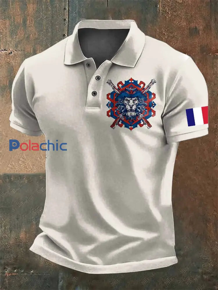 Polo Casual Imprimé Avec Motif Vintage comme image / S