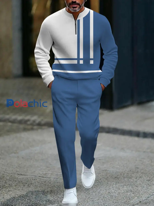 Polo d’affaires décontracté minimaliste élégance pour hommes Bleu / S