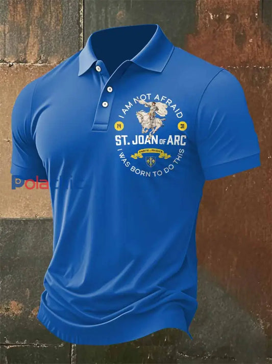 Polo Décontracté À Imprimé Jeanne D’arc Vintage comme image / S